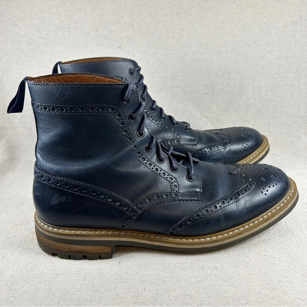 Aldo Mr. B Gentleman's Boutique Men’s 12 (46) Navy Blue 'Blake' Oxford Boots